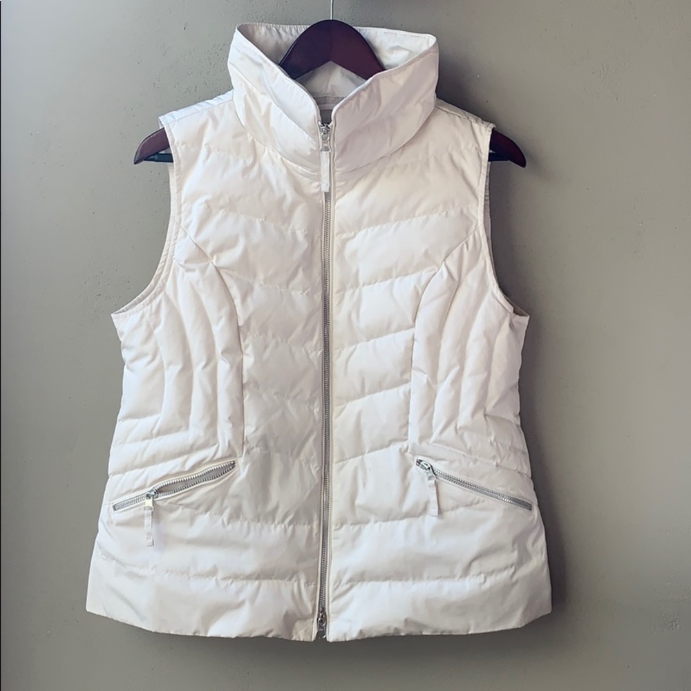 Talbots White Puffer Zip Up Down Winter Vest 12P